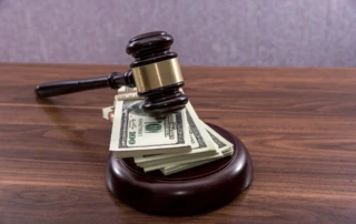 gavel and money